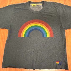 Aviator Nation Rainbow Boyfriend Tee - Charcoal